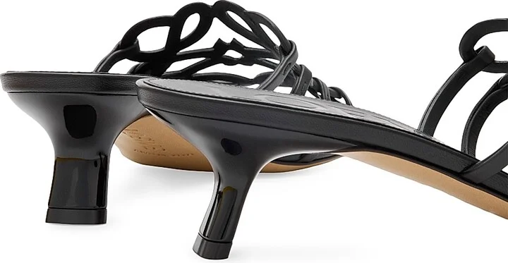 Women's LOEWE x Paula's Ibiza Petal Anagram 45MM Sandals - Black - Size 6 - Image 4