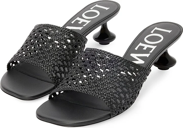 Women's LOEWE x Paula's Ibiza Toy 45MM Mesh-Leather Sandals - Black - Size 5 - Image 2