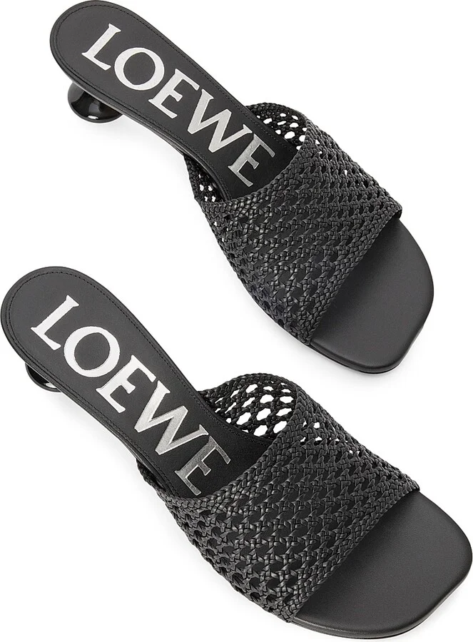 Women's LOEWE x Paula's Ibiza Toy 45MM Mesh-Leather Sandals - Black - Size 5 - Image 3
