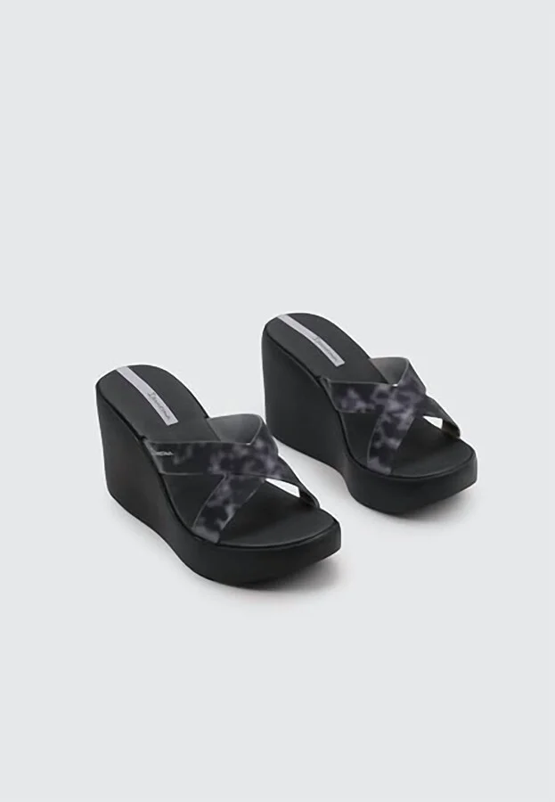 Women's Lofty Leopard Wedge Sandal In Black/grey
