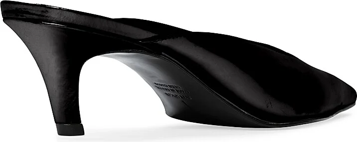 Women's Logan 50MM Box Leather Mules - Black Leather - Size 5.5 - Image 4