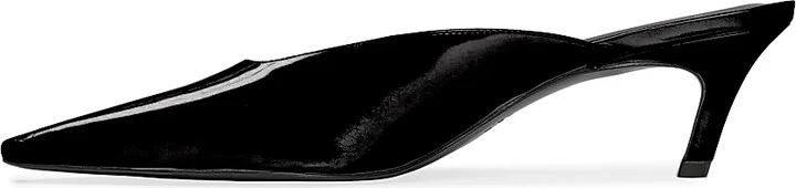 Women's Logan 50MM Box Leather Mules - Black Leather - Size 5.5 - Image 5