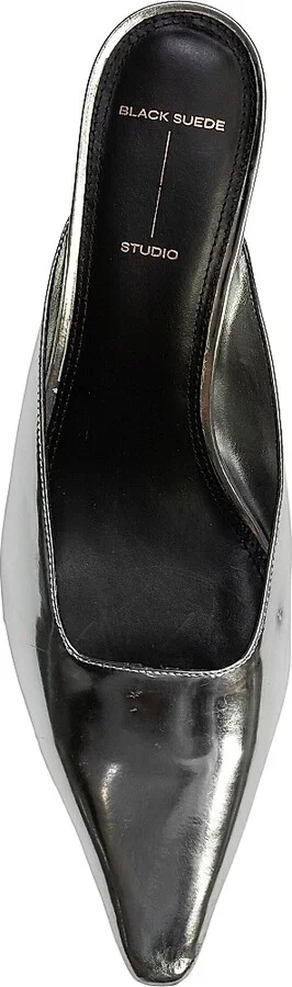 Women's Logan 50MM Kitten Heel Mules - Silver - Size 7 - Image 5