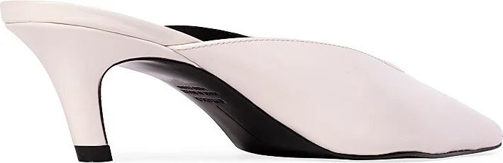 Women's Logan 50MM Kitten Heel Mules - Silver - Size 7 - Image 7