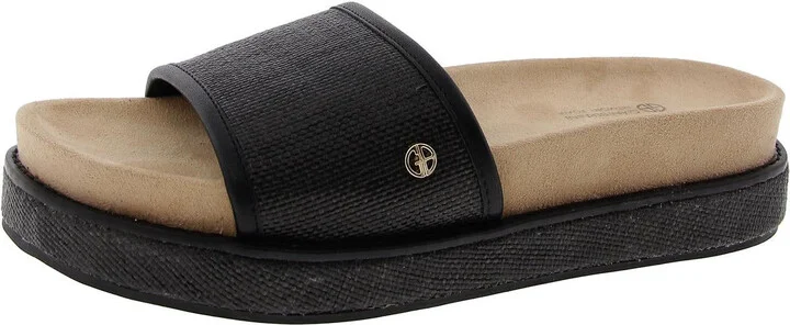 Womens Logo Canvas Slide Sandals