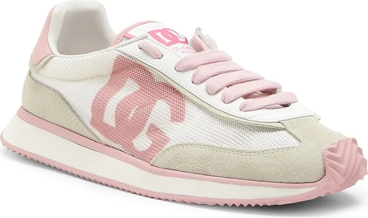 Women's Logo Colorblocked Low-Top Sneakers - White Pink - Size 5 - Image 2