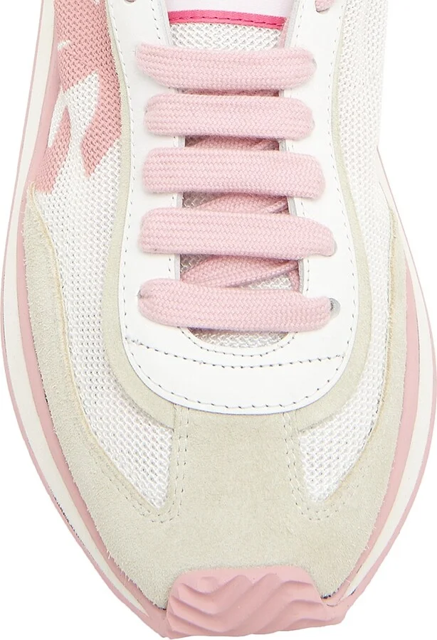 Women's Logo Colorblocked Low-Top Sneakers - White Pink - Size 5 - Image 4