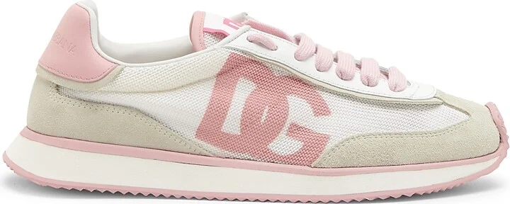 Women's Logo Colorblocked Low-Top Sneakers - White Pink - Size 5