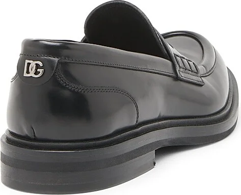 Women's Logo-Detailed Leather Loafers - Nero - Size 5 - Image 3