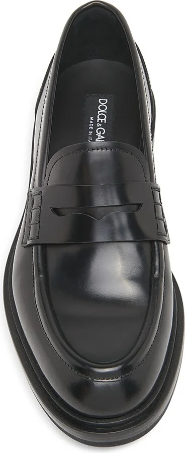 Women's Logo-Detailed Leather Loafers - Nero - Size 5 - Image 5