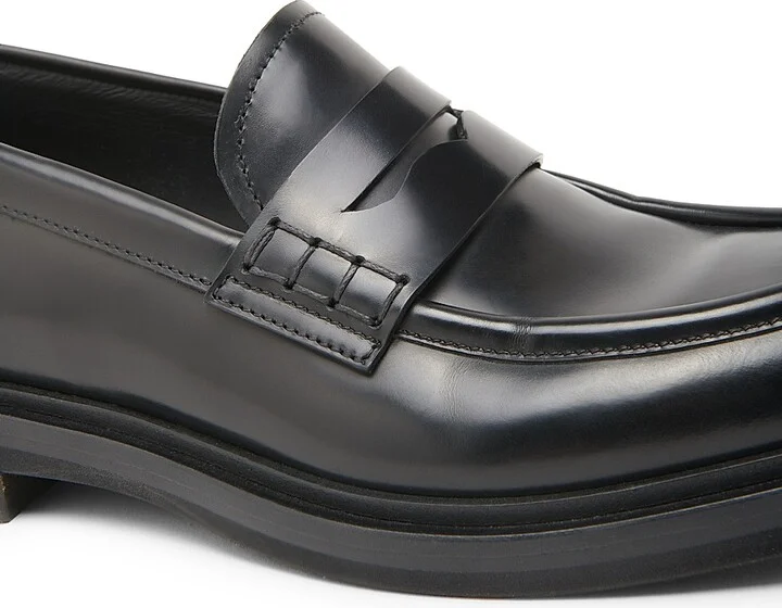 Women's Logo-Detailed Leather Loafers - Nero - Size 5 - Image 6