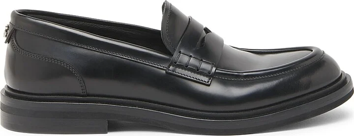 Women's Logo-Detailed Leather Loafers - Nero - Size 5