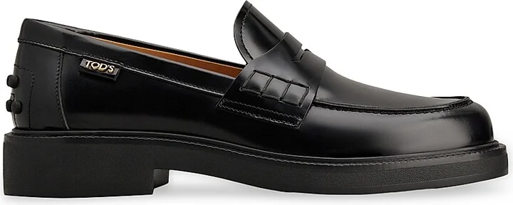 Women's Logo-Detailed Leather Penny Loafers - Nero - Size 5