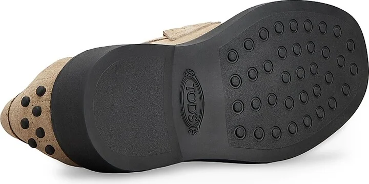 Women's Logo-Detailed Suede Penny Loafers - Tabacco Chiaro - Size 5.5 - Image 4