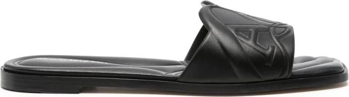 Women's Logo-Embossed Leather Sandals