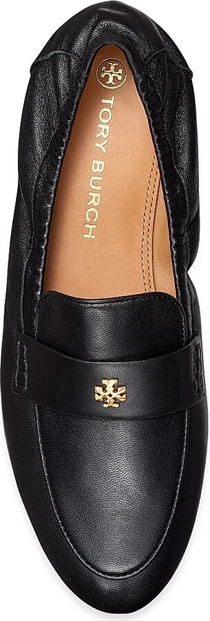 Women's Logo Leather Ballet Loafers - Perfect Black - Size 10 - Image 4