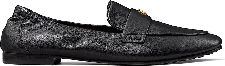 Women's Logo Leather Ballet Loafers - Perfect Black - Size 10