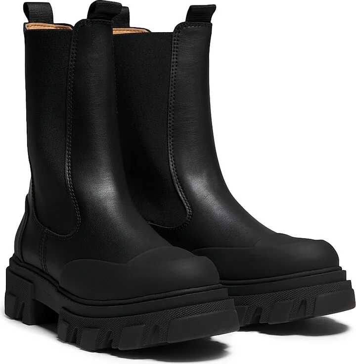 Women's Logo Leather Chelsea Boots - Black - Size 5 - Image 2