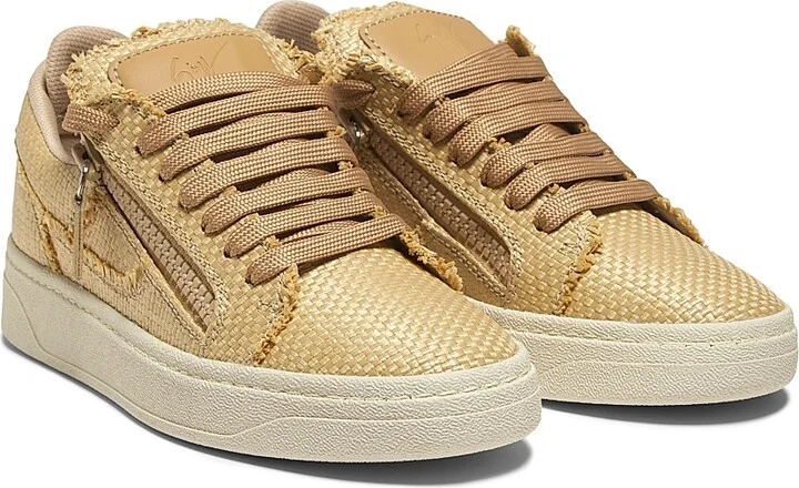 Women's Logo Raffia Sneakers - Naturale - Size 5 - Image 2