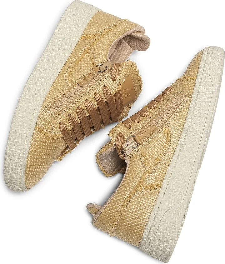 Women's Logo Raffia Sneakers - Naturale - Size 5 - Image 5