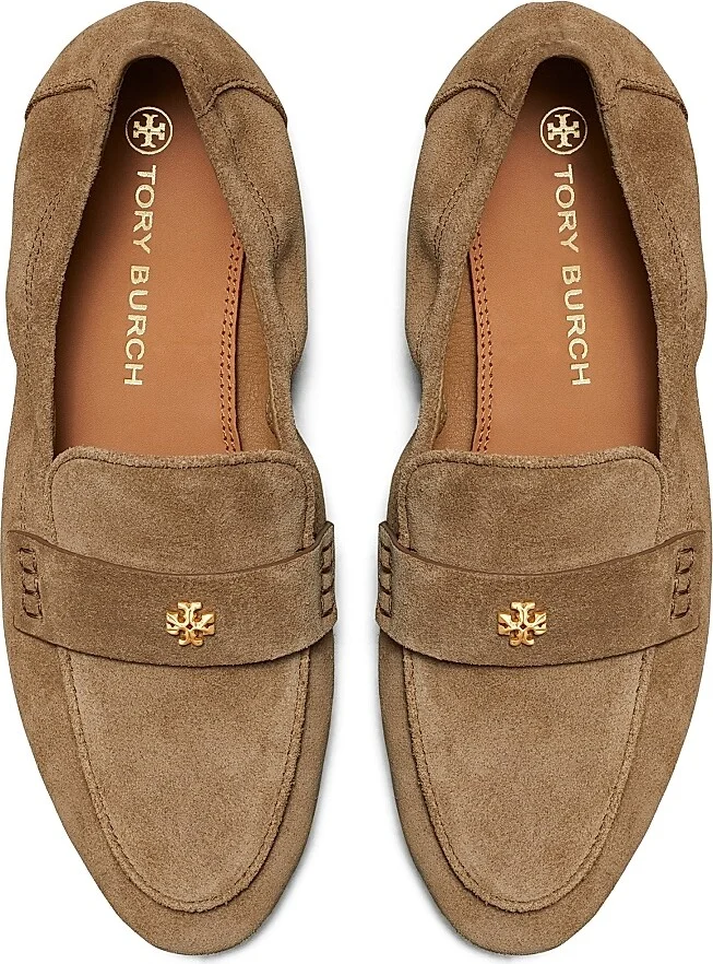 Women's Logo Suede Ballet Loafers - River Rock - Size 10 - Image 4