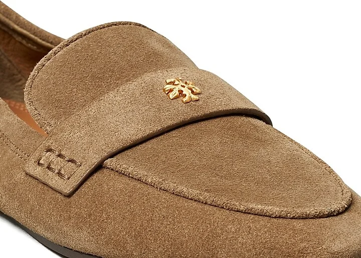 Women's Logo Suede Ballet Loafers - River Rock - Size 10 - Image 5