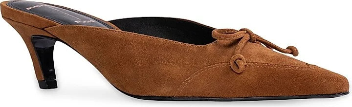 Women's Lolita 50MM Suede Mules - Tobacco Suede - Size 5 - Image 3