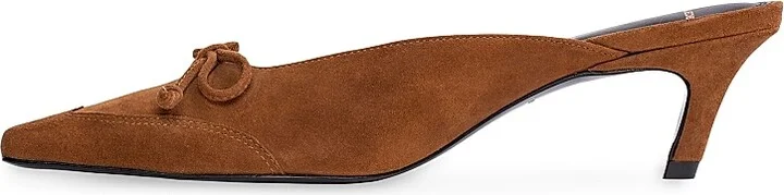 Women's Lolita 50MM Suede Mules - Tobacco Suede - Size 5 - Image 5