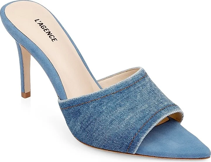 Women's Lolita 85MM Mule Sandals - Blue Denim - Size 6.5 - Image 2