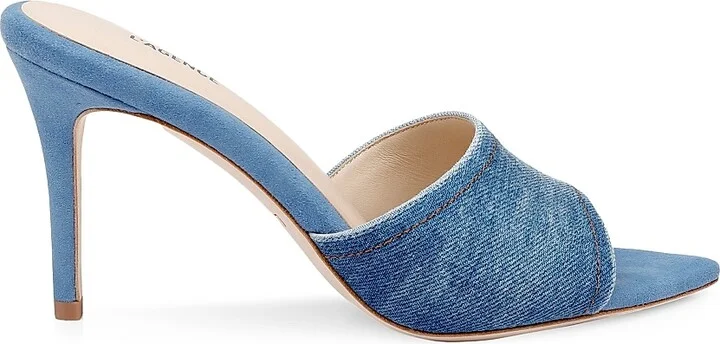 Women's Lolita 85MM Mule Sandals - Blue Denim - Size 6.5