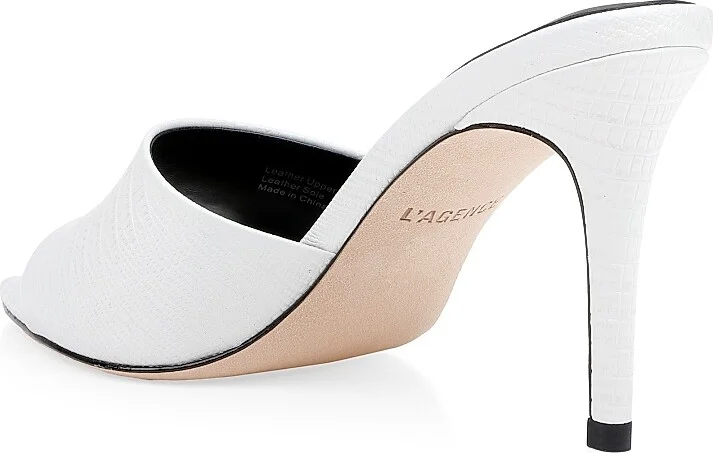 Women's Lolita 85MM Mule Sandals - Ivory Lizard - Size 5 - Image 3