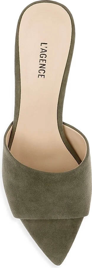 Women's Lolita V 90MM Suede Mules - Green Suede - Size 5 - Image 5