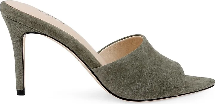 Women's Lolita V 90MM Suede Mules - Green Suede - Size 5