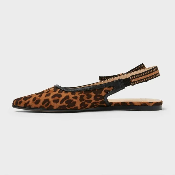 Women's London Sling Back Flats - A New Day™ Brown 8: Pointed Toe, Cushioned Insole, Slip On - Image 2