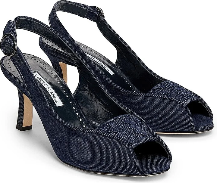 Women's Lonike Denim Slingback Pumps - Grey - Size 5 - Image 2