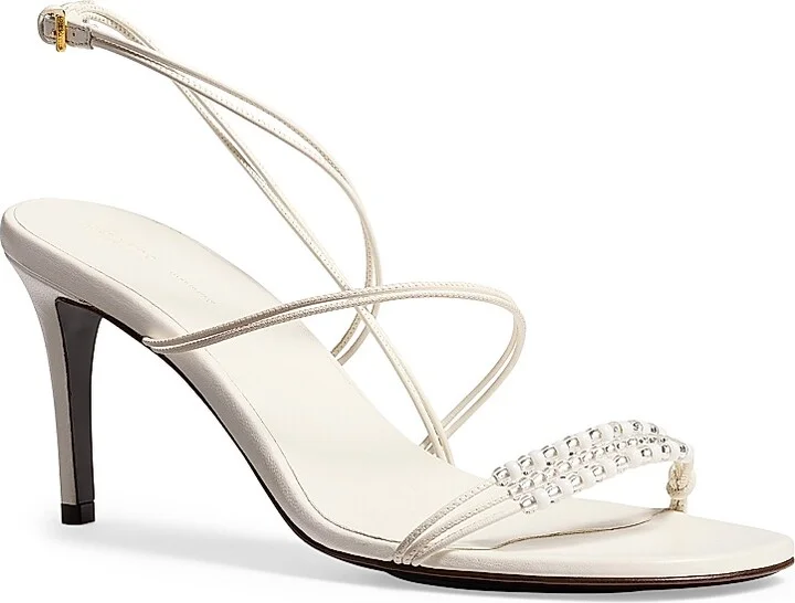 Women's Loop 75MM Bead-Embellished Sandals - Optic White - Size 6.5 - Image 2