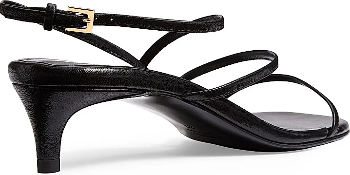 Women's Loop Strappy Leather Sandals - Black - Size 7 - Image 3