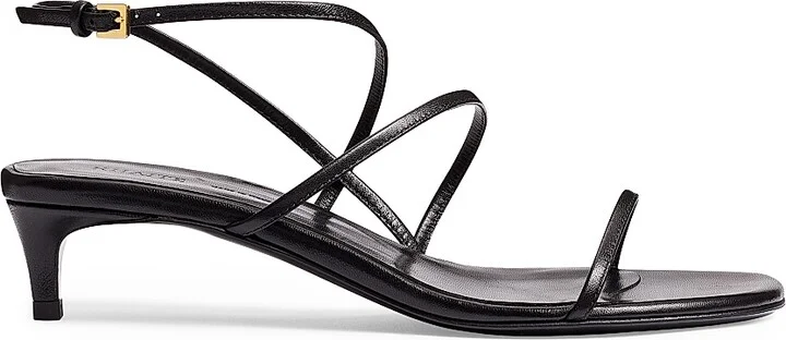 Women's Loop Strappy Leather Sandals - Black - Size 7