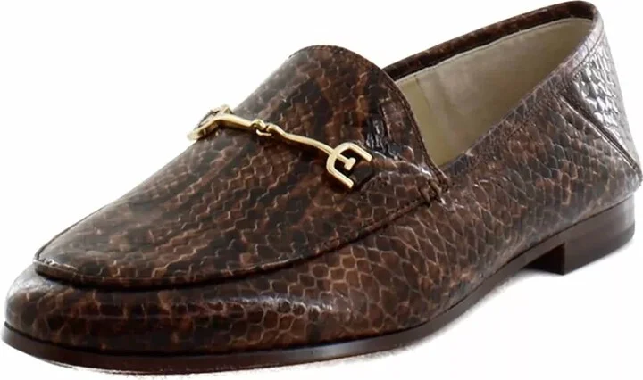 Women's Loraine Loafers In Brown Snake Print Leather