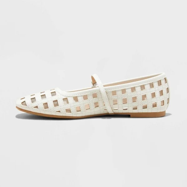 Women's Lorelei Woven Mary Jane Flats with Memory Foam Insole - Wild Fable™ : Buckle Closure, Textured Outsole - Image 3