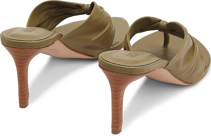 Women's Lori 75MM Gathered Leather Sandals - Matcha - Size 6.5 - Image 3