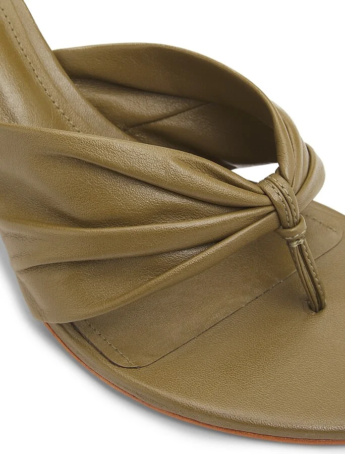 Women's Lori 75MM Gathered Leather Sandals - Matcha - Size 6.5 - Image 6
