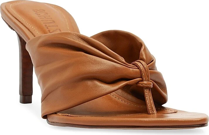 Women's Lori 75MM Gathered Leather Sandals - Matcha - Size 6.5 - Image 7