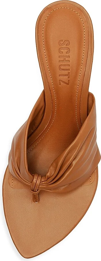 Women's Lori 75MM Gathered Leather Sandals - Matcha - Size 6.5 - Image 10