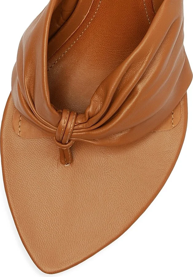 Women's Lori 75MM Gathered Leather Sandals - Matcha - Size 6.5 - Image 11