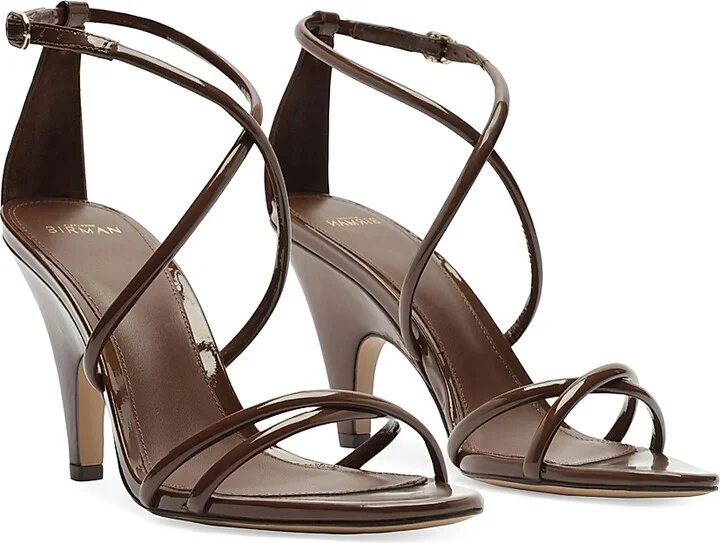Women's Lory 85MM Patent Leather Sandals - Rich Brown - Size 6.5 - Image 3