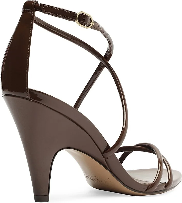 Women's Lory 85MM Patent Leather Sandals - Rich Brown - Size 6.5 - Image 4