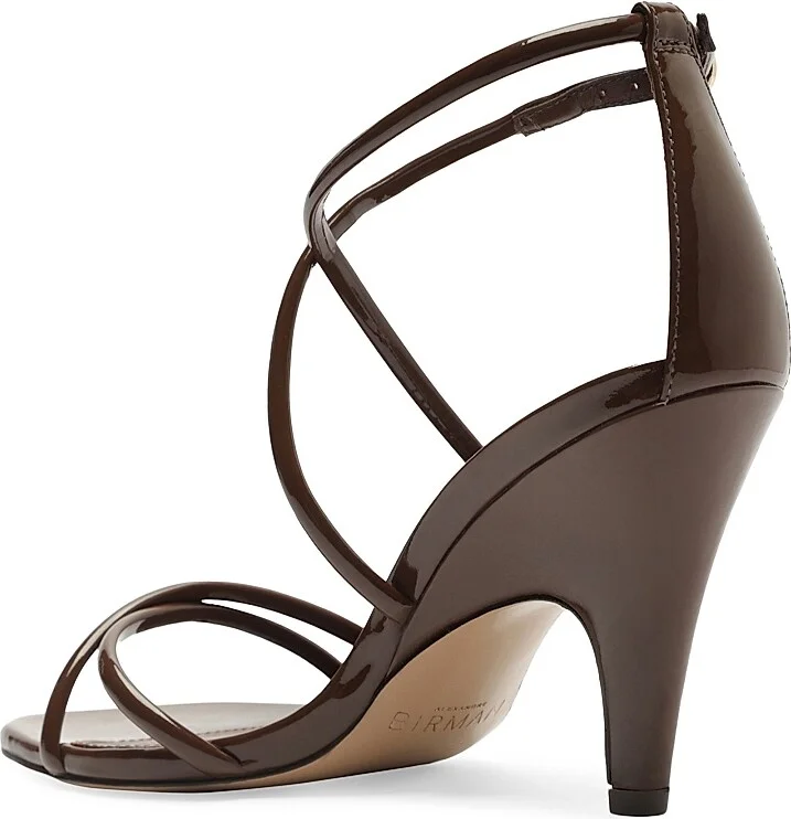 Women's Lory 85MM Patent Leather Sandals - Rich Brown - Size 6.5 - Image 5