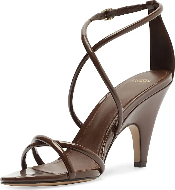 Women's Lory 85MM Patent Leather Sandals - Rich Brown - Size 6.5 - Image 6