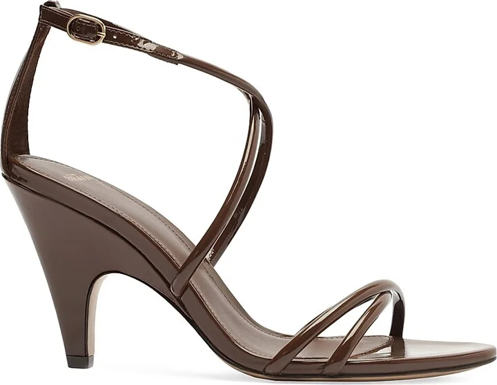 Women's Lory 85MM Patent Leather Sandals - Rich Brown - Size 6.5